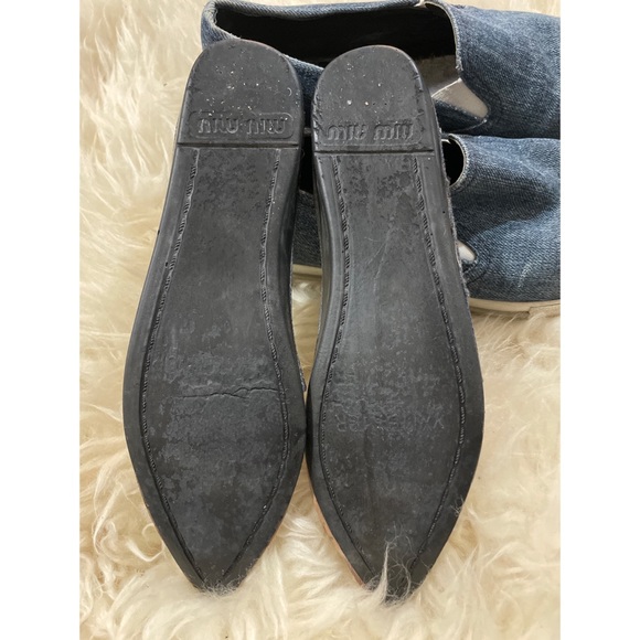 Miu Miu Denim Metal Toe Cap Sneakers - Picture 10 of 11